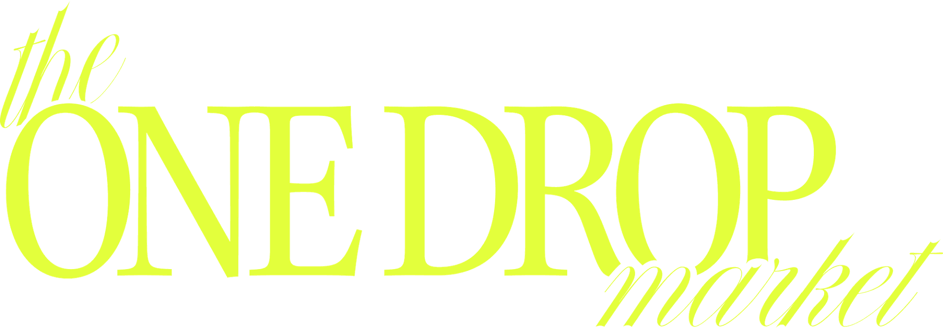 The One Drop Market logo in yellow text with a blue background.